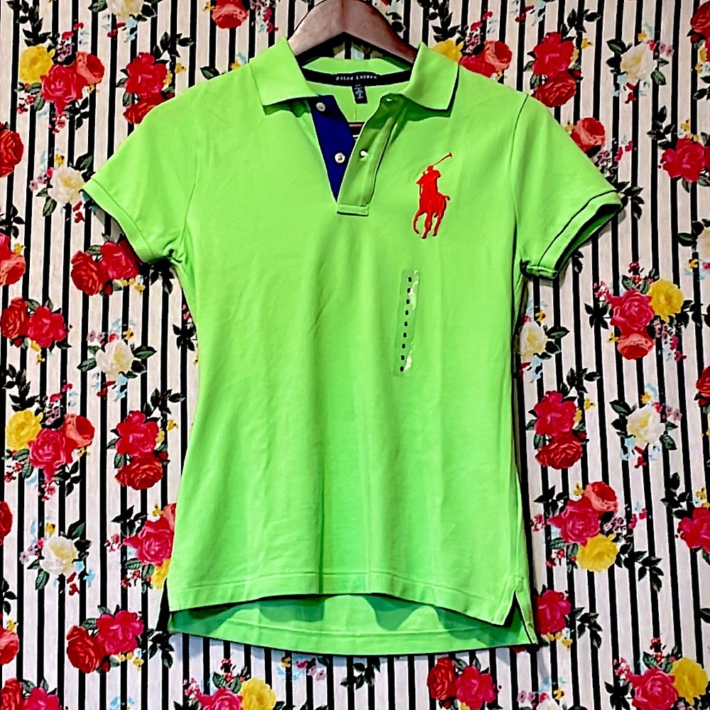 NWT! Ralph Lauren lime green polo, women SP